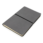 Modern notebook with flexible PU covers, A5, ruled pages black colour