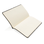 Modern notebook with flexible PU covers, A5, ruled pages black colour
