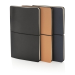 Modern notebook with flexible PU covers, A5, ruled pages black colour