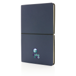 Modern notebook with flexible PU covers, A5, ruled pages navy-blue colour