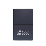 Modern notebook with flexible PU covers, A5, ruled pages navy-blue colour
