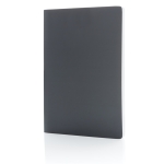 Eco notebook with stone paper, A5, ruled pages dark grey colour