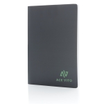 Eco notebook with stone paper, A5, ruled pages dark grey colour