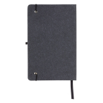 Recycled leather A5 notebook, lined pages dark grey colour