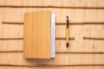 Sustainable bamboo notebook with pen, A5, ruled pages brown colour