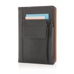 Branded notebooks with pockets, A5, ruled pages black colour