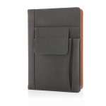 Branded notebooks with pockets, A5, ruled pages black colour