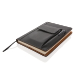 Branded notebooks with pockets, A5, ruled pages black colour