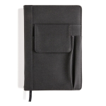 Branded notebooks with pockets, A5, ruled pages black colour