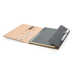 Formal portfolio with magnetic closure, pockets and A5 notepad grey colour