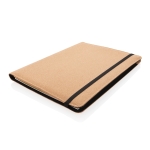 A4 cork portfolio with notepad, pen and card holders ivory colour