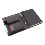 Sustainable branded A5 portfolio from RPET black colour
