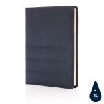 Sustainable branded A5 portfolio from RPET navy-blue colour