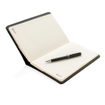 Branded notebook set with compartments and pen black colour