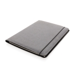 Promotional A4 portfolio in recycled leather grey colour