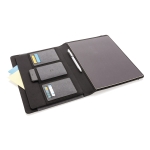 Promotional A4 portfolio in recycled leather grey colour