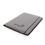Promotional A4 portfolio in recycled leather grey colour