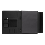 A4 portfolio with wireless charger and multi-device holders black colour