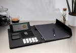 A4 portfolio with wireless charger and multi-device holders black colour
