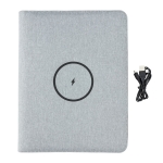 A4 portfolio with charger, notepad and compartments grey colour