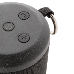 Promotional speaker with waterproof fabric and cork base black colour