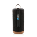 Promotional speaker with waterproof fabric and cork base black colour