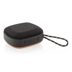 Small waterproof speaker with cork base black colour
