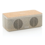 Eco speaker made from wheat straw and cork with charger beige colour