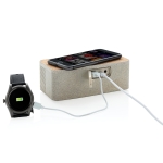 Eco speaker made from wheat straw and cork with charger beige colour