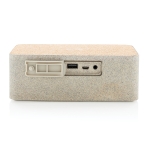 Eco speaker made from wheat straw and cork with charger beige colour