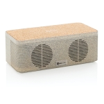 Eco speaker made from wheat straw and cork with charger beige colour