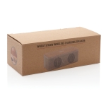 Eco speaker made from wheat straw and cork with charger beige colour