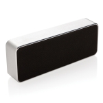 Bluetooth speaker with aluminium, natural bamboo and fabric, with subwoofer brown colour