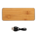 Bluetooth speaker with aluminium, natural bamboo and fabric, with subwoofer brown colour