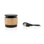 Wireless speaker with phone charger, Android and iPhone compatible wood colour