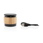 Wireless speaker with phone charger, Android and iPhone compatible wood colour