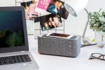Speaker with phone charger and hands-free function grey colour