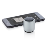 Pocket-size wireless speaker made of aluminium silver colour