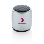 Pocket-size wireless speaker made of aluminium silver colour