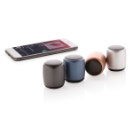 Pocket-size wireless speaker made of aluminium silver colour