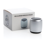 Pocket-size wireless speaker made of aluminium silver colour