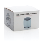 Pocket-size wireless speaker made of aluminium silver colour