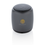 Pocket-size wireless speaker made of aluminium titanium colour