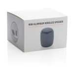 Pocket-size wireless speaker made of aluminium titanium colour