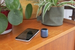 Pocket-size wireless speaker made of aluminium navy-blue colour