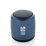 Pocket-size wireless speaker made of aluminium navy-blue colour printing view