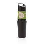 Personalised eco bottle made from sugarcane, 500 ml black colour