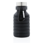 Leakproof foldable silicone bottle with carabiner, 550 ml black colour
