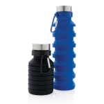 Leakproof foldable silicone bottle with carabiner, 550 ml black colour