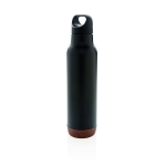 Reusable steel bottles with cork base, 600 ml black colour